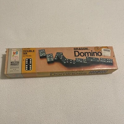 Vintage Milton Bradley Dominoes Dragon Double Six 1970 28 Pieces Made in USA - Image 1 of 4