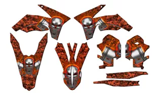 Kit de gráficos EXC-F FLAMING GEARHEAD Orange Senge 2012-2013 compatible con KTM - Imagen 1 de 10