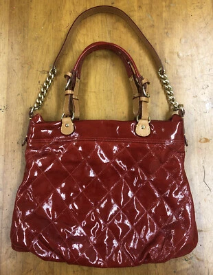 Bolso Bandolera CAVALCANTI EUC Acolchado Rojo Charol Genuino Hecho en Italia Foto 1 de 4