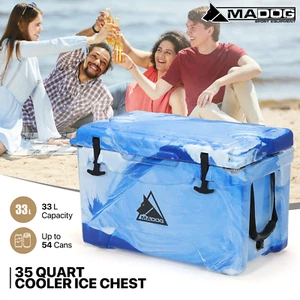 35 Quart Portable Cooler Ice Chest Outdoor Party Camping Drink 54 Cans Capacity - Picture 1 of 13