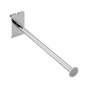 CHROME GRIDWALL 300mm STRAIGHT ARM WITH DISC END STOP PACK OF 5 - Picture 1 of 2