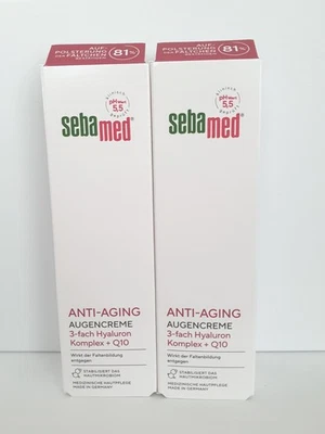 BESUCHE DEN SEBAMED-STORE 2x SEBAMED Anti-Aging Augencreme Q10, Augenpflege mit Hyaluronsäure Faltencreme