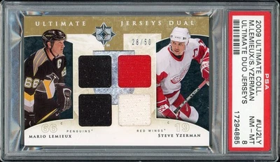 Camisetas Ultimate Collection Ultimate Duo 2009/50 Lemieux/Yzerman #UJ2LY PSA 8  Foto 1 de 2