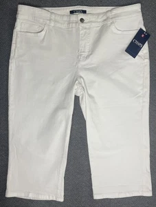 CHAPS Women's Size 14 WHITE "Super" Capri Jeans "fit like 36x17" NWT - Picture 1 of 16