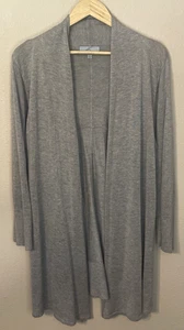 Joan Vass Size XL Heater Brown Long Sleeved Open Front Soft Long Cardigan - Picture 1 of 5