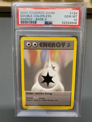 2000 Pokemon Base Set 2 - PSA 10 GEM MT - Double Colorless Energy #124/130 - Image 1 of 2