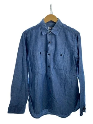 Engineered Garments Long Sleeve Shirt S Cotton Navy Plain Chambray #EK AEA - Image 1 of 4
