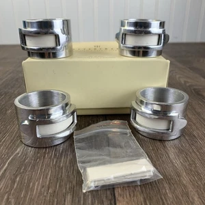 Set 4 anelli tovagliolo segnaposto tono nichel fienile ceramica con segnaposto extra - Foto 1 di 7