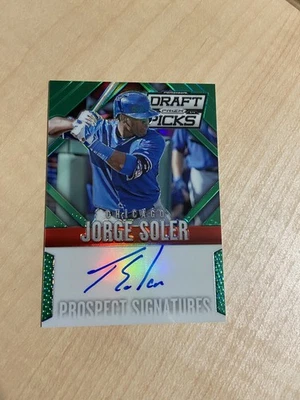 2014 Prizm Draft Jorge Soler Green Auto Rc Rookie /35 #4 Angels - Image 1 of 2