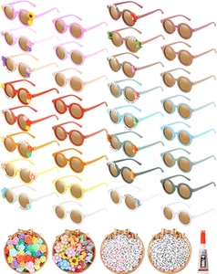 Cindeer 591 Pcs Kids Sunglasses DIY Kit 32 Cute Sunglasses 90 Rose Flower Dinosa - Picture 1 of 12