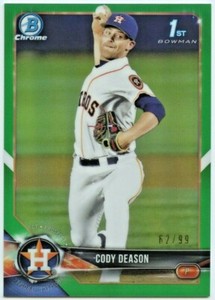 Cody Deason RC 2018 Bowman Chrome 1st Draft GREEN REFRACTOR Card SP/99 #BDC-194 