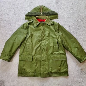 Vintage JC Penney Towncraft Jacket Mens 46 Green Hooded Military Zip Up 70s - Picture 1 of 24