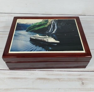 Biglietto da collezione Holland America Cruise Line foderato in legno pregiato vintage - Foto 1 di 11