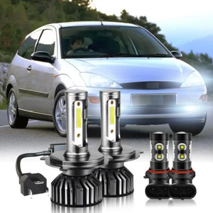 For Ford Focus 2002 2003 2004 2.0L 2.3L H4+9006 LED Headlight Hi/Lo Fog Lights - Picture 1 of 15
