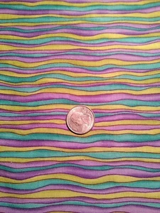 34" Beth Ann Bruske Primary Colors Striped Fabric Remnant Washed Preshrunk - Picture 1 of 2