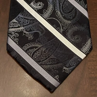 Gravata masculina Arrow preta azul 100% seda feita na China - Imagem 1 de 4