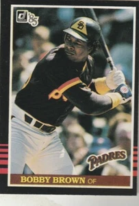 FREE SHIPPING-MINT TO NRMINT-1985 Donruss Bobby Brown Padres 383 +BONUS CARDS - Picture 1 of 1