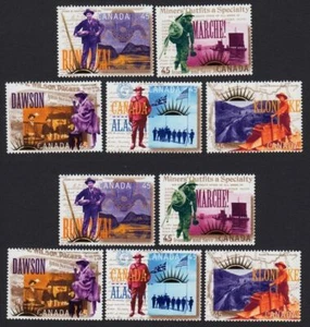 aq. Variety * WEAK & STRONG PHOSPHOR Gold Rush 2 sets Canada 1996 #1606a-e ec210 - Picture 1 of 1