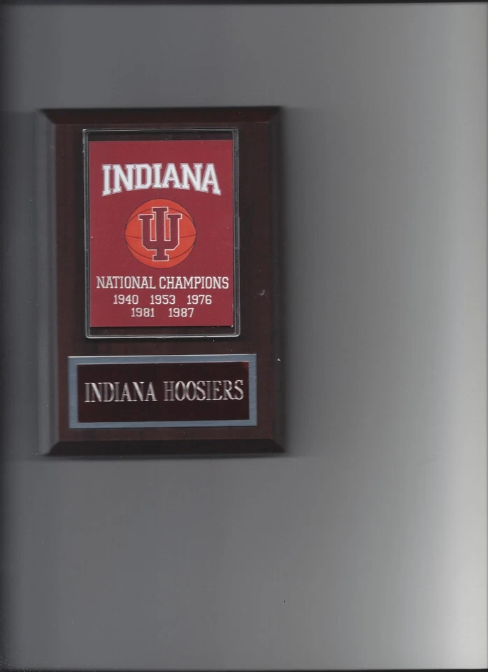 INDIANA HOOSIERS CHAMPIONSHIP PLAQUE BASKETBALL NCAA NATIONAL CHAMPS - Image 1 of 1