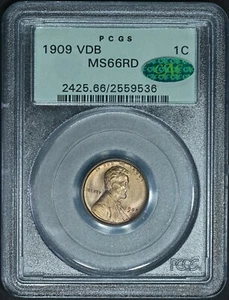 Centavo de trigo Lincoln 1909-P VDB GRADUACIÓN PROFESIONAL MS66 rojo CAC OGH RD soporte verde antiguo - Imagen 1 de 2