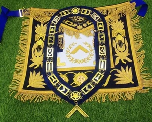 Nuevo Delantal Maestro Venerable Masónico Azul Con Cuello de Cadena y Joya-Hse - Imagen 1 de 12