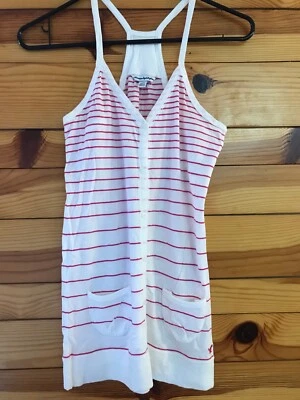  NWOT American Eagle White w/Pink Stripes Top Women's Juniors Pocket Shirt Sz XS - Image 1 of 3