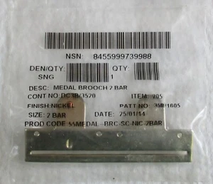 British Full Size:"2-SPACE MEDAL BROOCH BAR" (Firmin Made, in Unopened packet) - Picture 1 of 4