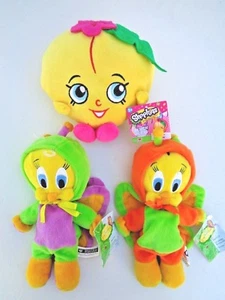 NEW Shopkins Plush Peachy Warner Bros. Studio 1999 Orange Purple Butterfly Bean - Picture 1 of 7
