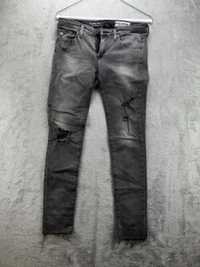 adriano goldschmied jeans damen gr 26 skinny knöchel distressed schwarz - Bild 1 von 11