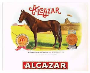 ORIGINAL ZIGARRENKISTE ETIKETT VINTAGE 1926 ALCAZAR PFERDERENNEN VOLLBLUTBAHN #2 - Bild 1 von 1