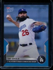 2022 Topps Now #450 Tony Gonsolin Blue Parallel Card #d 38/49 - Picture 1 of 2