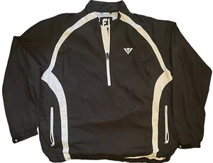 FootJoy DryJoys Your XP Herren schwarz weiß mit durchgehendem Reißverschluss Golfmantel Jacke groß - Bild 1 von 6