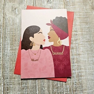 American Greetings Valentine's Day Card 5X7 Girlfriend Red Pink Gold Pride LGBT - Picture 1 of 9