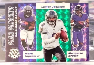 2020 Mosaic FF2 Flea FLicker LAMAR JACKSON Ingram Brown Green NFL Ravens - Picture 1 of 2