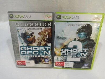 Xbox 360 - Tom Clancy's Ghost Recon Advanced Warfighter 1 & 2. New PAL Free Post - Image 1 of 4