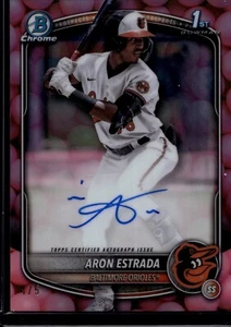 2025 Bowman Chrome Aron Estrada #CPA-AES Kaugummi Refraktor Auto /5 Snack Pack - Bild 1 von 2