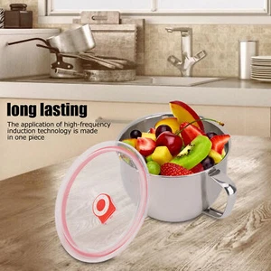 (with Lid)Multipurpose Stainless Steel Bowl For Noodles Soup Snack Lunc US - Picture 1 of 16