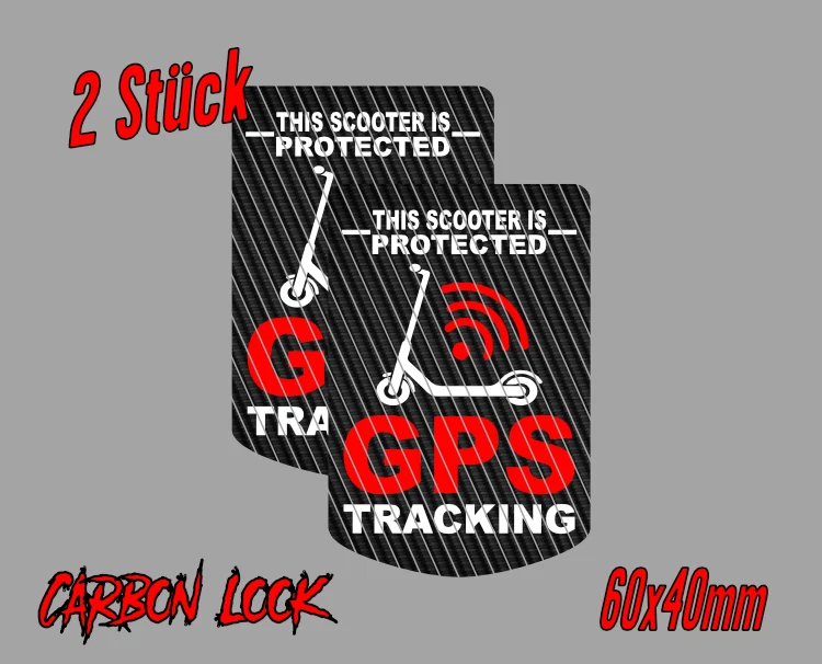 GPS Tracking Aufkleber E Bike Scooter MTB Fahrrad Roller Carbon Look