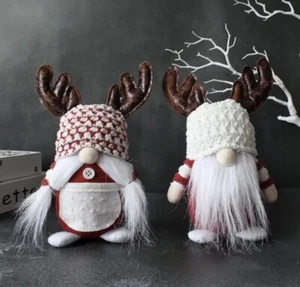 Christmas Gnomes Plush Decorations 2 Pack Mr. and Mrs. Handmade Swedish XMAS - Picture 1 of 5