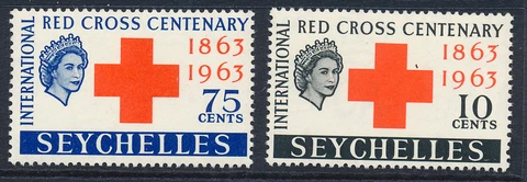 SEYCHELLES 1963 RED CROSS CENTENARY SG214/215  MNH Cover