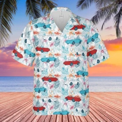 Camisa hawaiana C3 Corvette para hombre camisa informal tropical de verano con botones GMC Foto 1 de 2