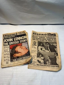 John Lennon 1980 + 1972 National Enquirer Vintage Newspaper Lot AS-IS - Picture 1 of 7
