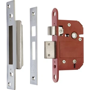 ERA BS 5 Lever Fortress Anti-Drill Mortice Door Sashlock - 64mm - Chrome - Picture 1 of 1