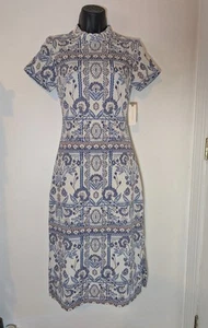 Anthropologie Moulinette Soeurs Stretch Geometric Knit Midi Dress Size XXS NWT - Picture 1 of 24