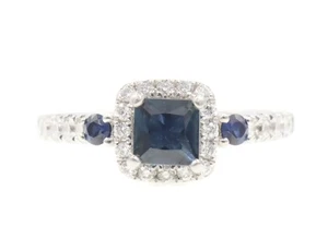 Anillo Vera Wang Love Collection 1,0 quilates zafiro azul y diamantes redondos oro 14 quilates - Imagen 1 de 14