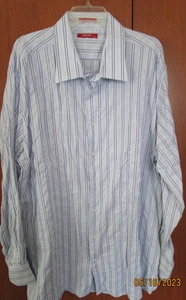 Report Collection Striped LS Shirt Sz 2X 100% Cotton Chest 55 Length 35.5  in - Picture 1 of 5