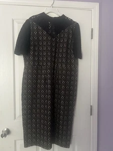 Capsule Damen 1X schwarz nude Spitze Overlay Kurzarm Etuikleid Neu mit Etikett - Bild 1 von 6