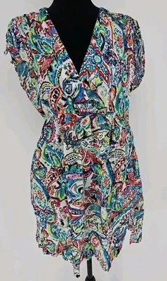 Lauren Ralph Lauren Dress Medium Paisley Swimsuit Cover Cotton Resortwear  - Image 1 of 4