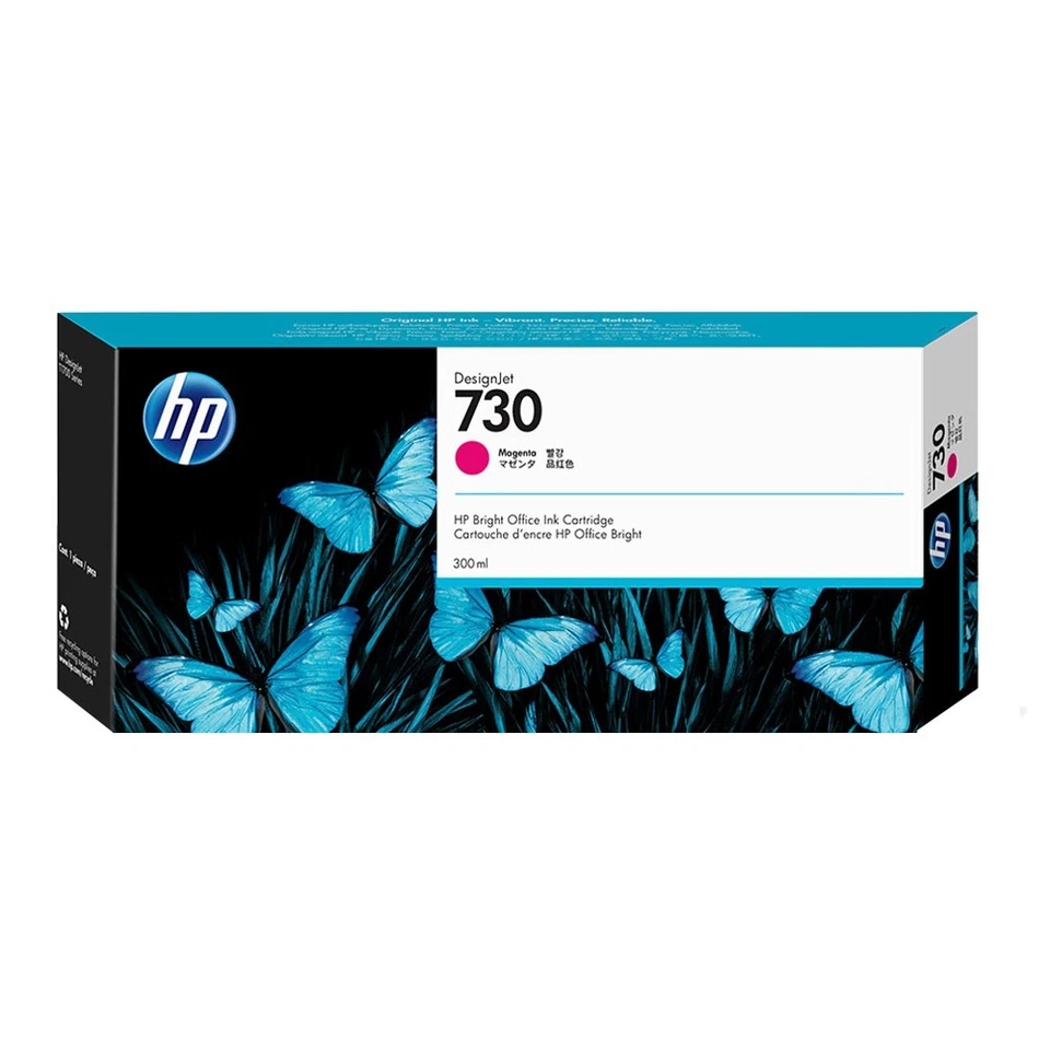 HP 730 (P2V69A) T1600 T1700 T2600 T940 Series Magenta 300ml Ink Cartridge - Image 1 of 1