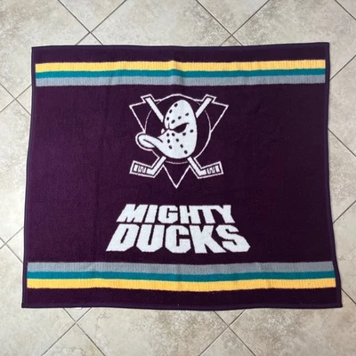 Manta polar vintage Mighty Ducks NHL tiro púrpura dorado verde azulado fanático del hockey épico Foto 1 de 4
